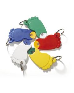 Voet sleutelhanger+chip Wit