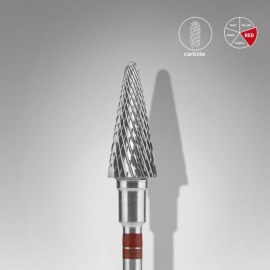 Linkshandige Carbide EXPERT cone (fijn- rood) 6 mm